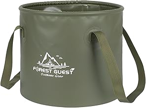 fogman Folding Bucket, Car Wash Bucket, Large Capacity, Foldable, Fishing, Camping, Compact (Green, 3.2 fl oz (10 L)