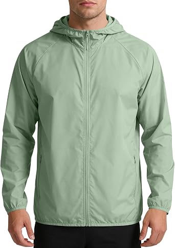 Mens Lightweight Sun Protection Jacket UPF Cooling Long Sleeve Full Zip Fishing Hiking Performance Shirt