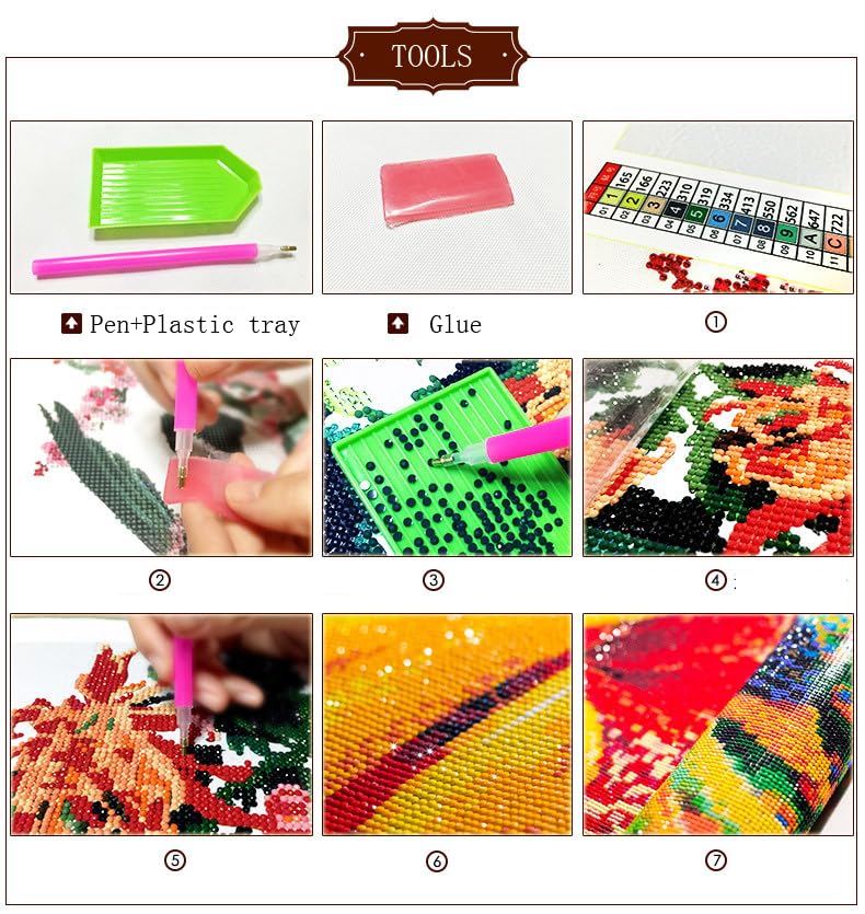 Image of Jasol Diamond Painting Kit, 40x30 Cms, Full Drill, 5D Crystals, Home Wall Decor Gift Set (Horse J40017)