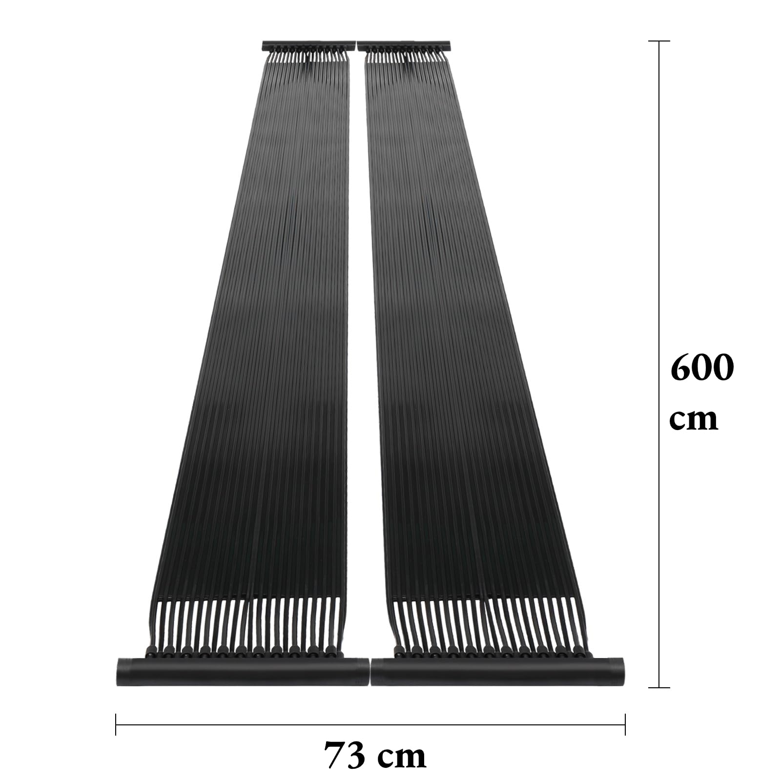 LEADZM Colector solar para piscina 600 x 73 cm, para piscinas de hasta 24.000 | Resistente a los rayos UV y ampliable, ahorro de energía, calefacción de piscina, agua caliente, con adaptador
