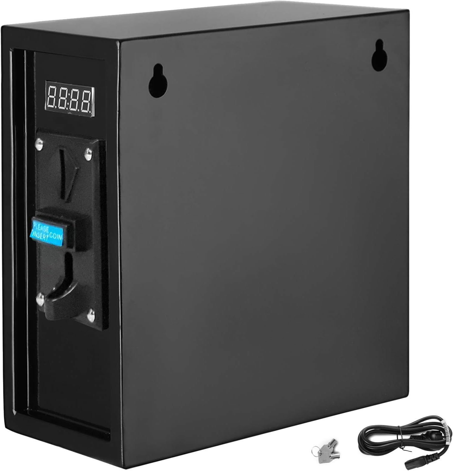 FORAVER Digital Coin Operated Timer Control Box Multi Coin Selector Accept Power Supply with Push Button Coin Acceptor Timer 220V Electricity Coin Operated Check Meter (Coin Operated Timer)
