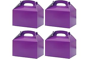 Purple Favor Treat Box with Handles