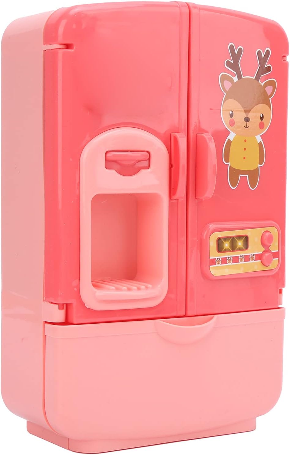 Alomejor Storage Toy, Simulation Intelligent Refrigerator Double Door Children Play House Kitchen Toys Set, with Develop Good Habits, for Endless Fun and Learning Opportunities (Pink)
