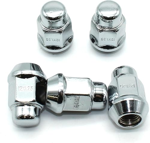 TEMO 20 tornillos de bloqueo de rueda cromados de 0.472 in (1532 pulgadas) x 0.049 in (364 pulgadas)