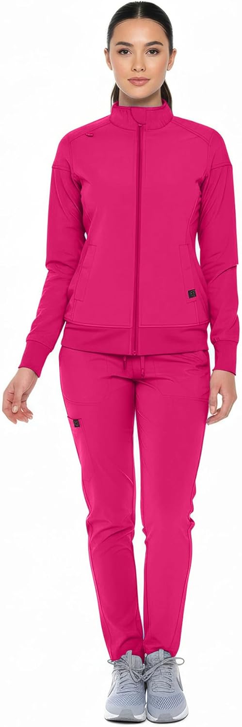 Monarch Uniforms Womens Scrub Jacket Zippered Warm-up Jacket