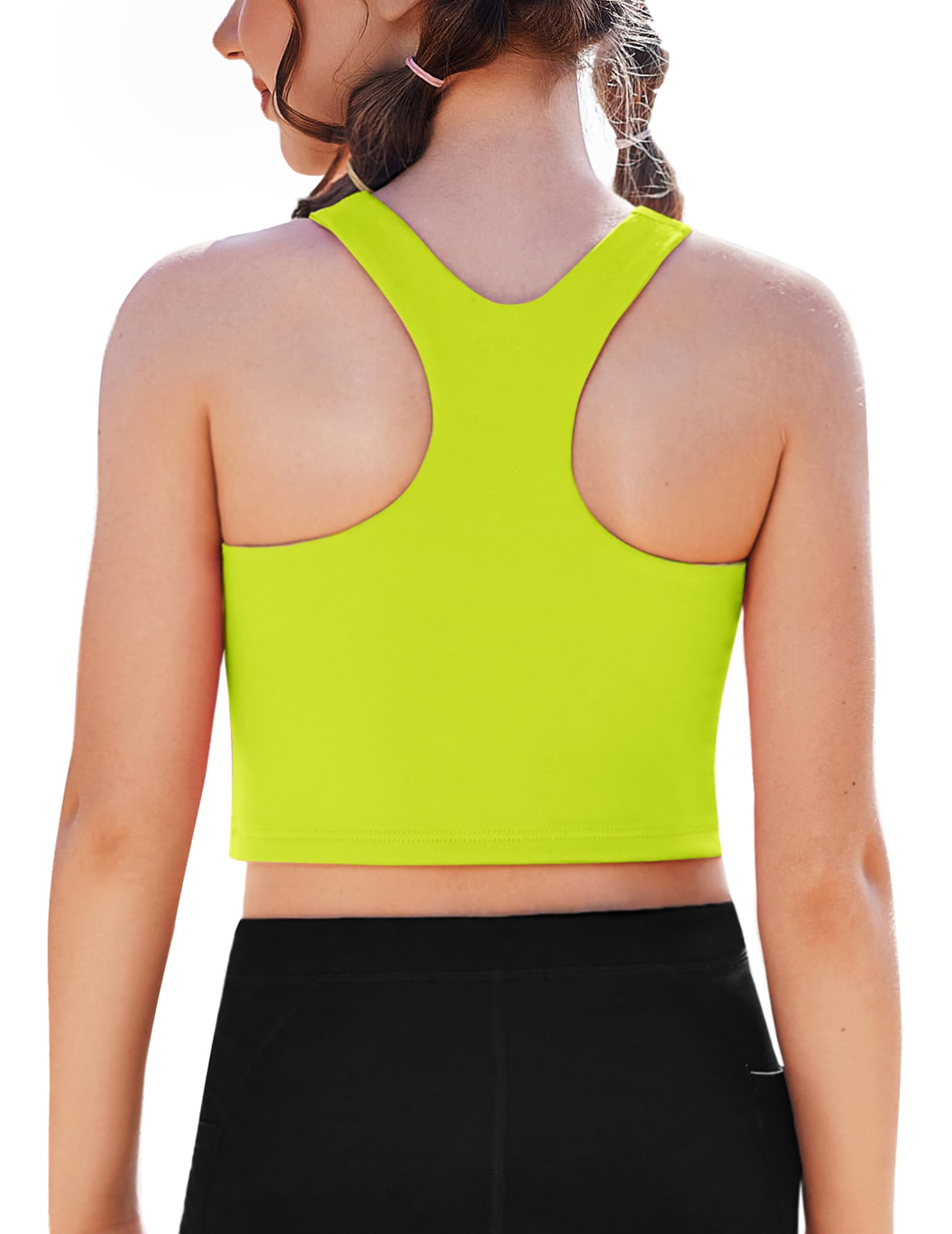 Zaclotre Girls Tank Tops Double Lined Racerback Crop Tops Athletic Shirts