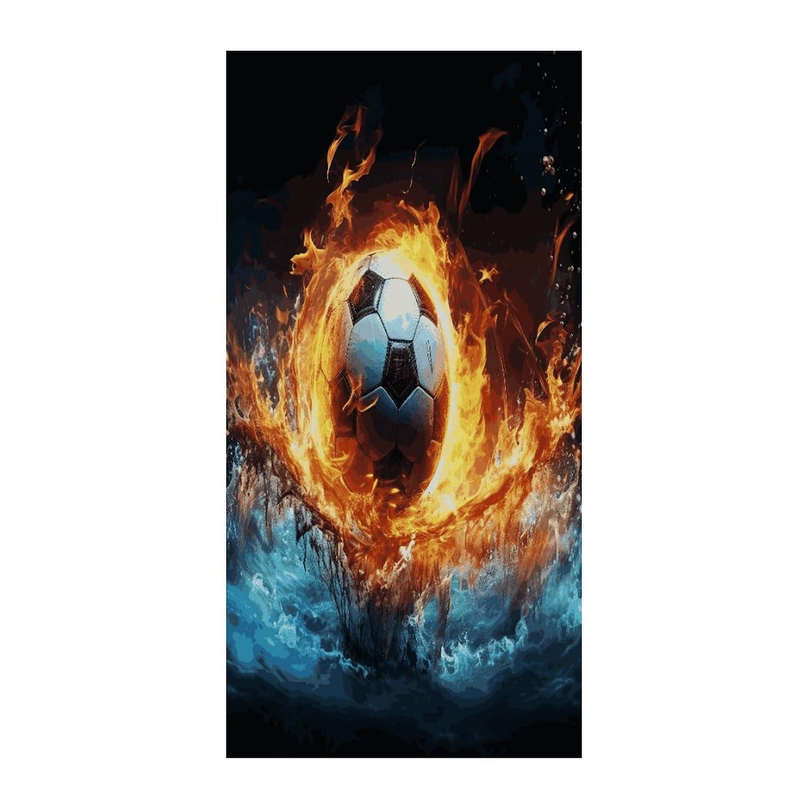 Fekiloot Style Football In Fire And Water Door Curtain Room Divider Curtains