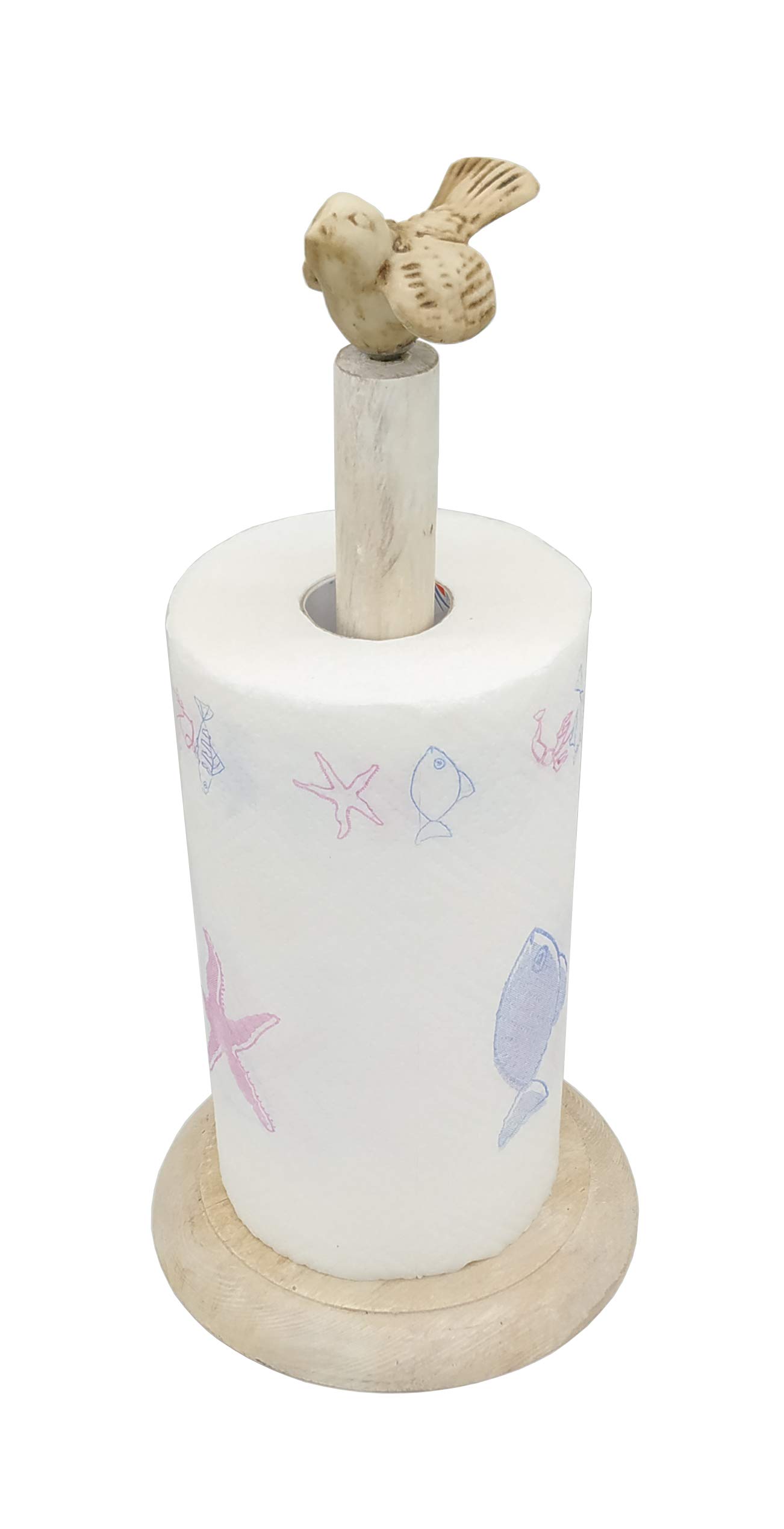 Porte-serviettes en papier shabby en bois délavé avec base lestée