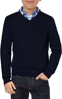 Sponsored You’re seeing this ad based on the product’s relevance to your search query.Learn more about this advertisement Haloumoning Boys' Pullover V-Neck Uniform Children's Long Sleeve Knitted Jumper Plain Basic Casual Lightweight Knitted Tops