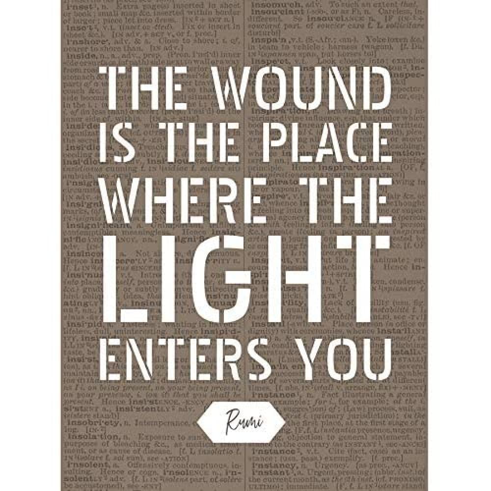 Artery8 Dictionary Quote Rumi Wound Light Enters Unframed Wall Art Print Poster Home Decor Premium