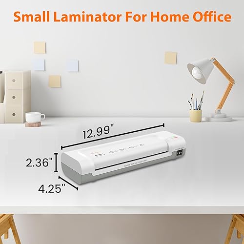 Miniatura 8 de Máquina laminadora térmica de 9 pulgadas con hojas laminadoras, 20 piezas, máquina laminadora con precalentamiento de 2 minutos más rápido, pequeña