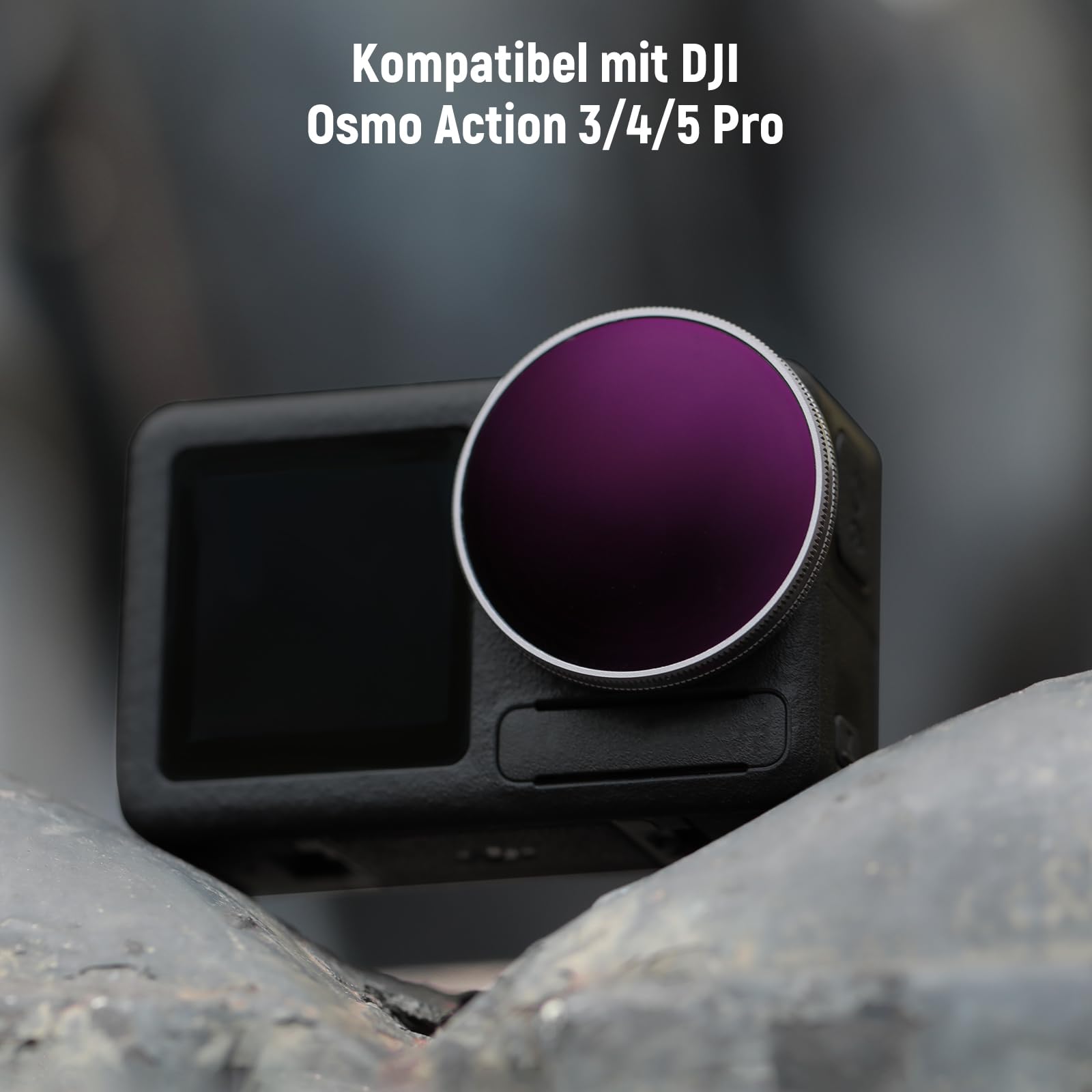 NEEWER ND Filter Set kompatibel mit DJI Osmo Action 5 Pro/4/3, 4er Pack mehrfach beschichtetes optisches HD Glas Snap On ND8/ND16/ND32/CPL Graufilter Polfilter, Actioncam Zubehör mit 2x Reinigungstuch
