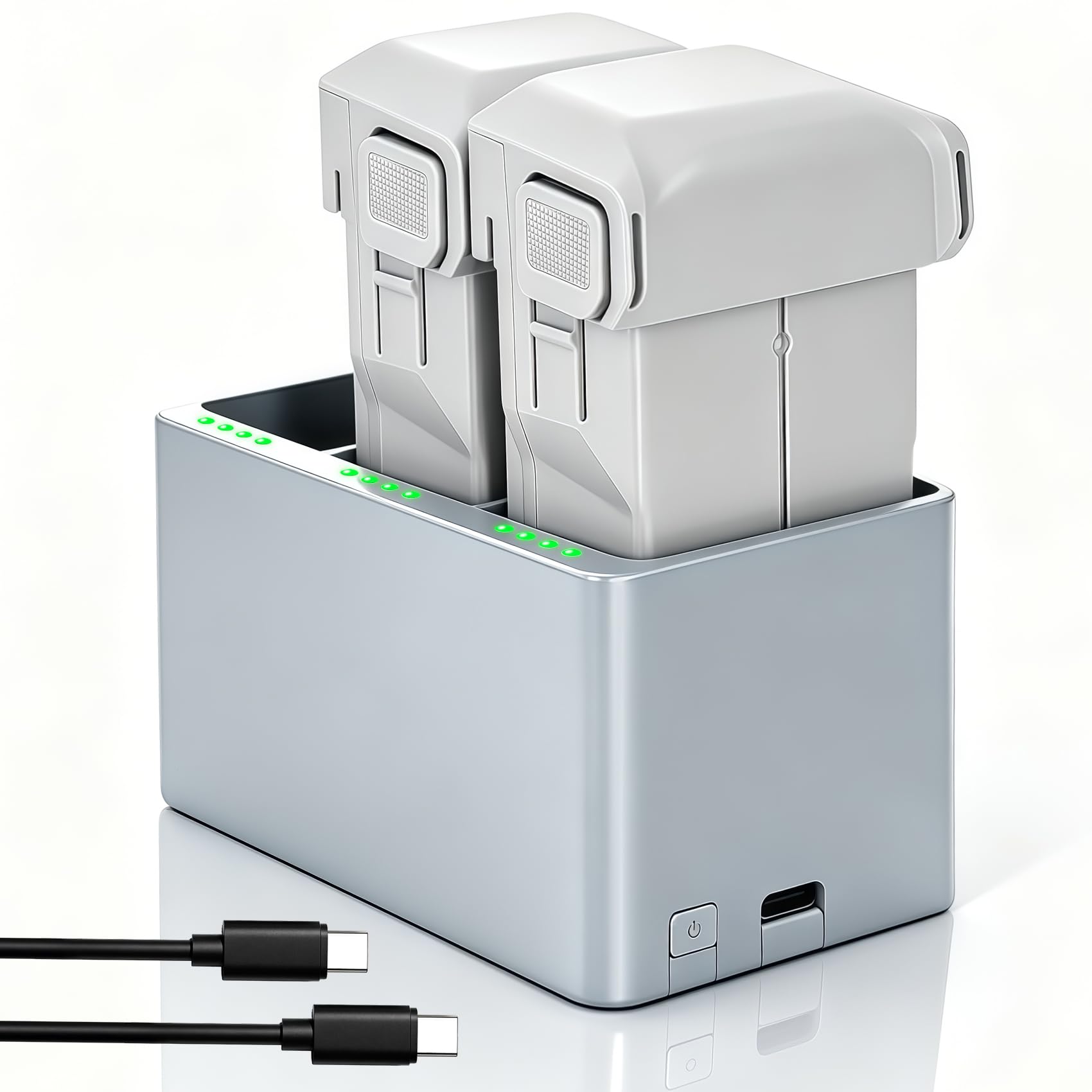 Ersatzakku de vol intelligente 2 Paquets 7,38 V 3850 mAh Akku de Grande capacité et hub de Charge bidirektionnel à 3 emplacements Compatible Avec Mini 3/3 Pro/4 Pro