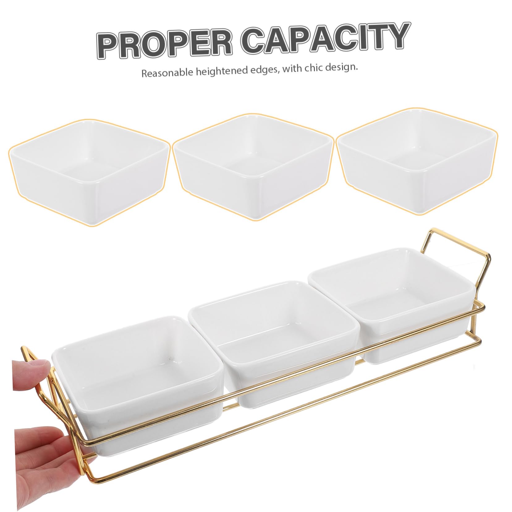 ABOOFAN Vassoio Porta Frutta Secca in Ferro e Ceramica con Design Elegante, Stabile e Funzionale per Cucina e Casa, Set per Snack e Dolci