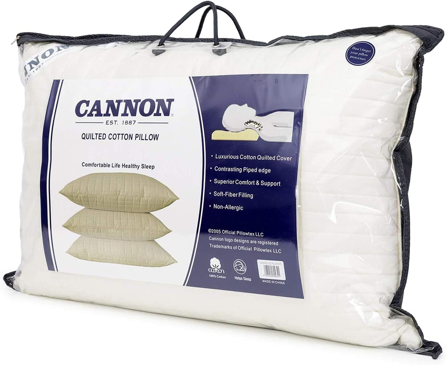 CANNON Quilted Pillow, Off White