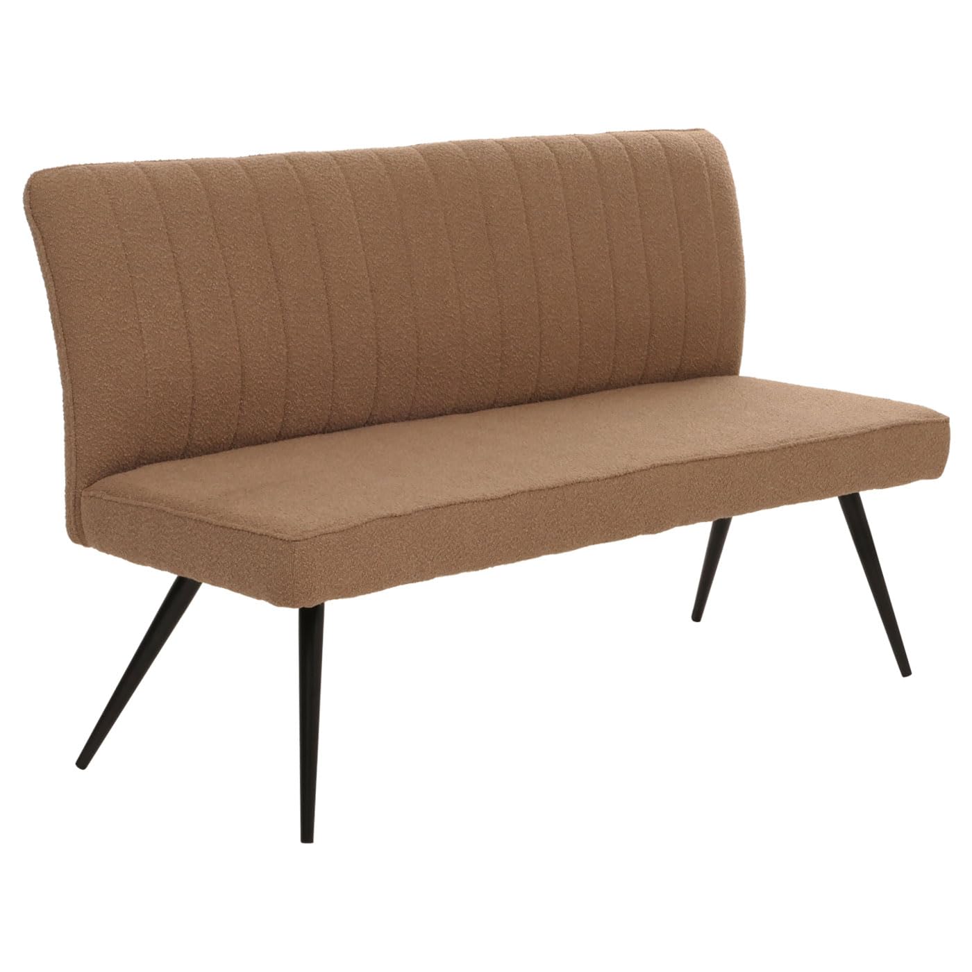 Mendler Banc HWC-K16 bouclé métal 160cm Brun