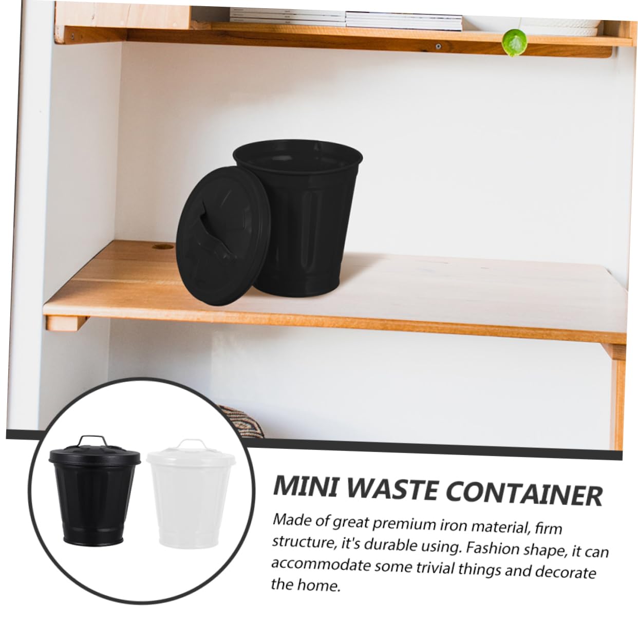 Cabilock 2er Set Metall Müllkörbe - Schwarze Drahtkörbe Mit Mesh-Design Für Büro & Haushalt