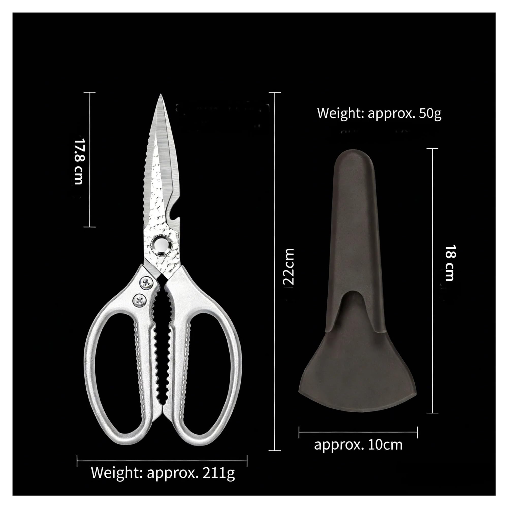 Juego de tijeras cocina, multiusos acero inoxidable for aves corral, carne, hierbas y barbacoa, afiladas fáciles limpiar(Kitchen Scissors)