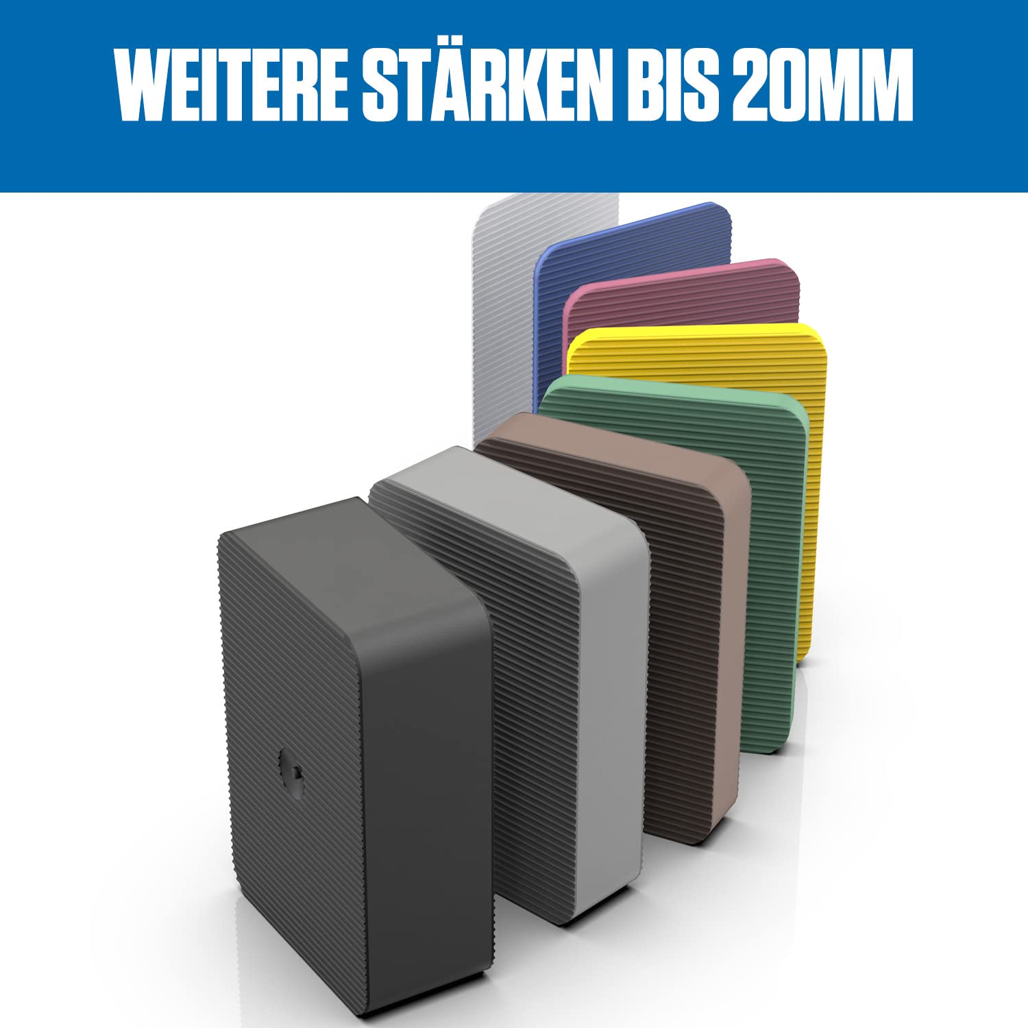 BEFEST24® Premium Unterlegplatten STONE – 60x40 Mm, Polypropylen, 1,5–20 Mm Stark, Belastbar Bis 5 Tonnen, Rutschfest