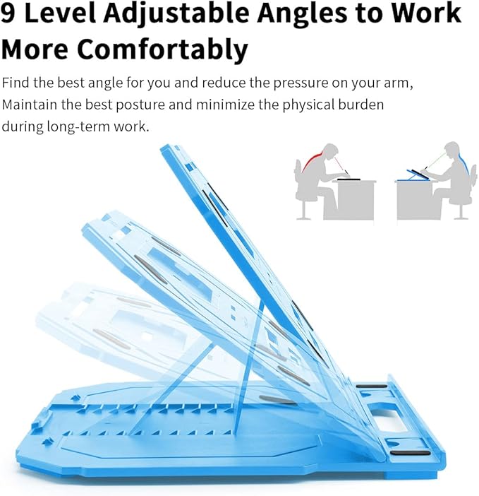 Soporte plegable para tablet y laptop Frunsi azul miniatura 2