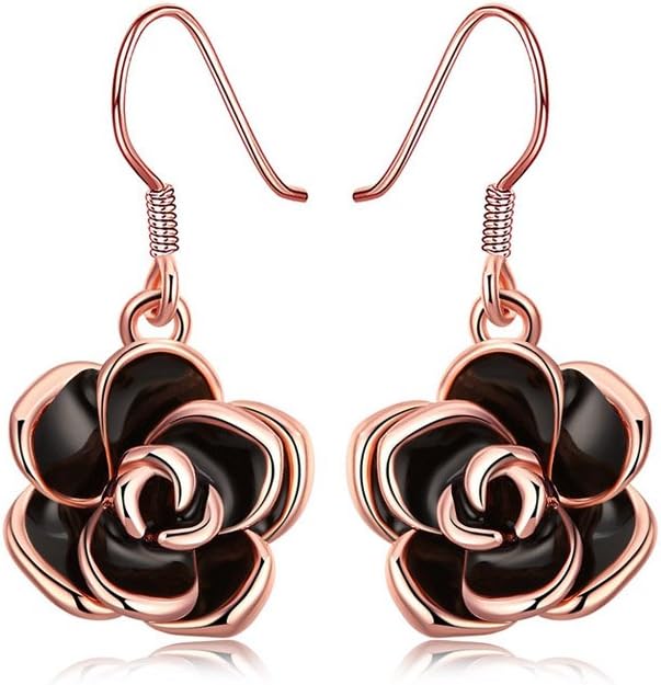 MXYZBSilver Plated Flower Dangle Earrings with Cubic Zirconia Jewelry Gifts for Women Girls