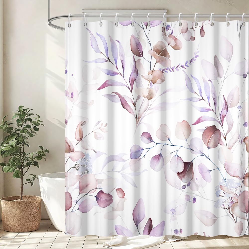 Cortina de Ducha de Hoja Eucalipto, Cortinas de Ducha Verde Oro Abstracto Planta Cortinas de Baño Antimoho Impermeable Lavable Tejido de Poliéster Cortina Ducha con 12 Ganchos 120x200cm — view 31