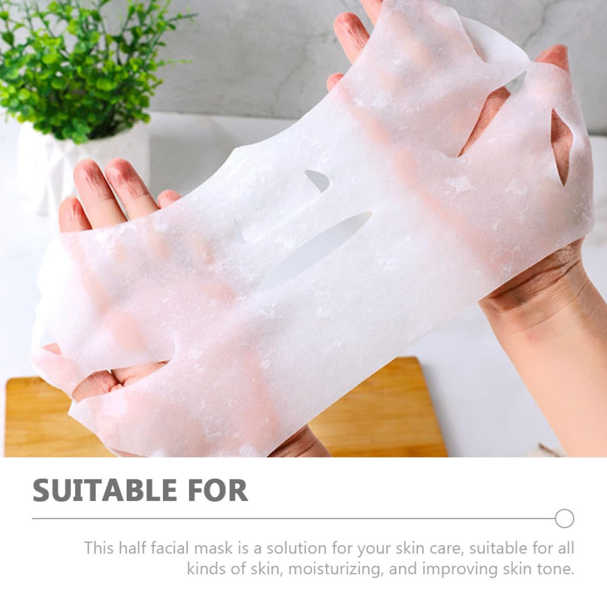 Healeved 50stücke Gesichtspflege Halbe Gesichtsmaske Für -beauty Hautfeuchtigkeit Und Glanz Für Salon Zuhause Und Hotel