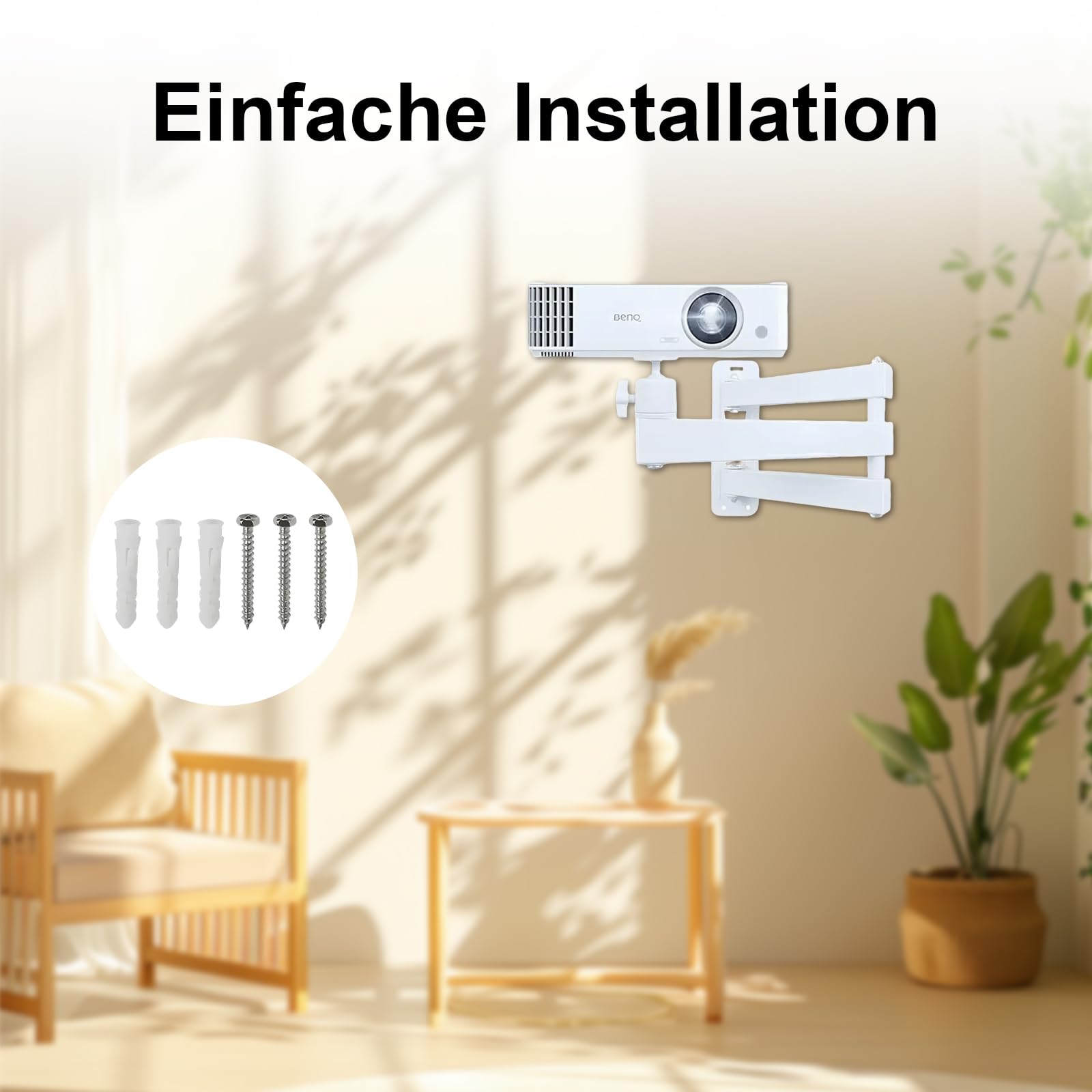 Projektorstand Beamer Projector Stand Wandhalterung Metallhalter Multi-Winkel Verstellbare Projektorhalterung mit 1/4 Zoll Schraubschnittstelle und Gelenkarm
