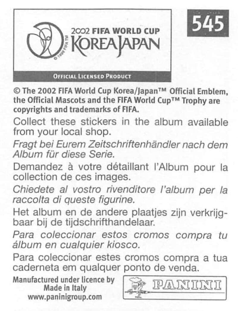 Amazon.com: 2002 Panini World Cup Stickers #545 Akinori Nishizawa