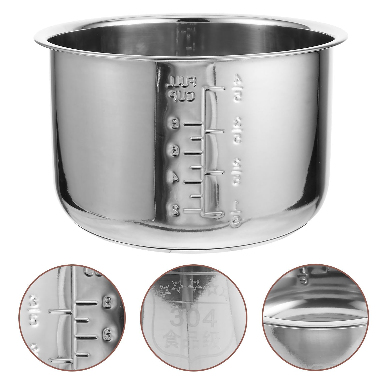 VICASKY Interior de Olla Arrocera de Acero Inoxidable 4l Plata