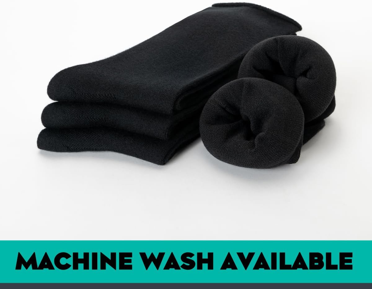 LIXIA Men's Non Binding Merino Wool Socks 3/6 Pairs Pack- Wide Calf Good for Circulation - No Compression Warm Breathable - Image 6