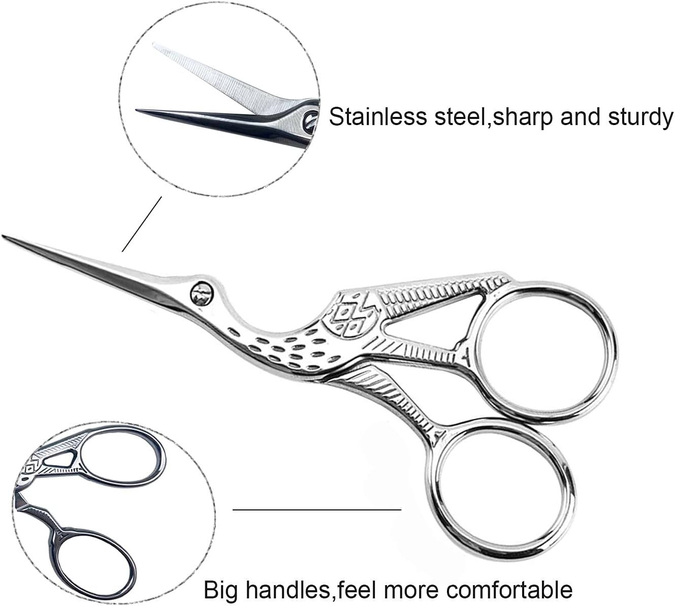 Weabetfu 3.6-inch Small Sewing Scissors with Leather Scissors Cover Stainless Steel Craft Scissors DIY Tools Dressmaker Shears Scissors for Embroidery Craft Needlework Artwork & Everyday Use