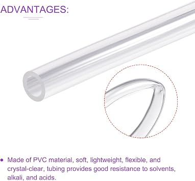 DMiotech 10mm Inner Dia. 12mm Outer Dia. PVC Vinyl Tube Flexible Clear Vinyl Tubing for Oil Transporting Line,1m Length