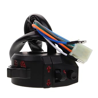 Motorcycle Handlebar Switch Replacement with Spotlight and Warning Light Controls, Left Side Control Switch for Motorcycle Electrical System, Compatible with Motorbike and ATV