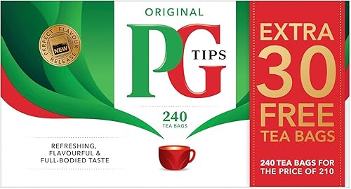 Pg Tips 240 2 paquetes de bolsas (160 bolsas + 80 bolsas gratis)- 480 bolsas de té en total.
