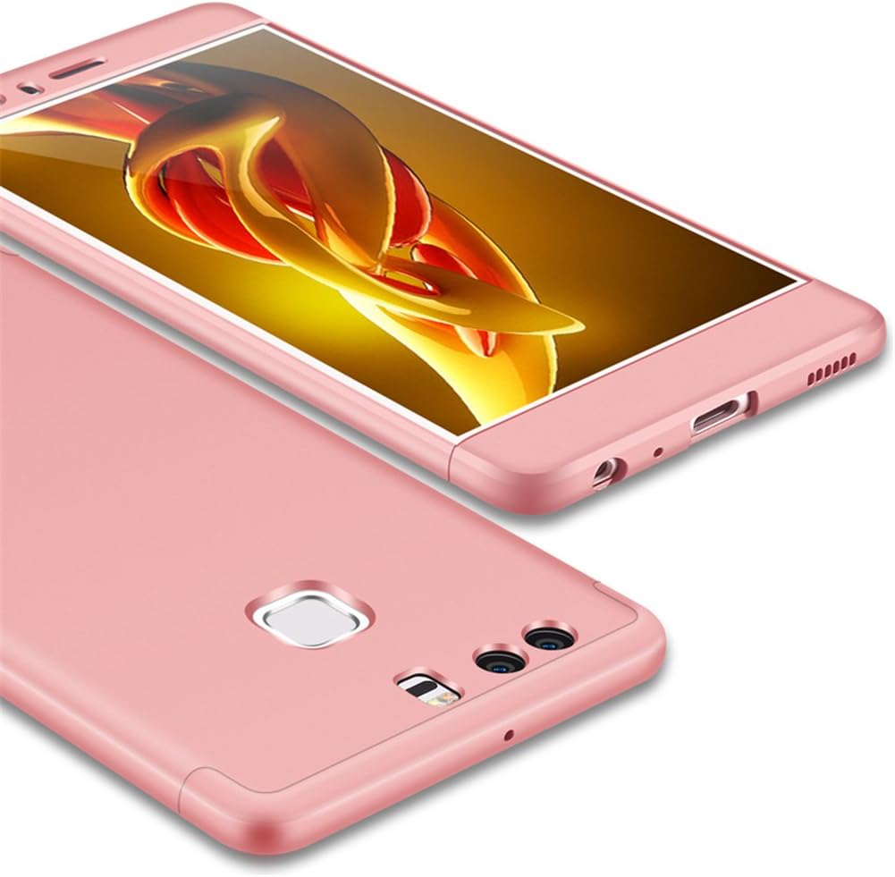 Huawei P9 Case, GKK 3 in 1 Double Dip Knight Series [Hybrid Hard Plastic] Full Protection Phone Case For Huawei P9 (Rose Gold)