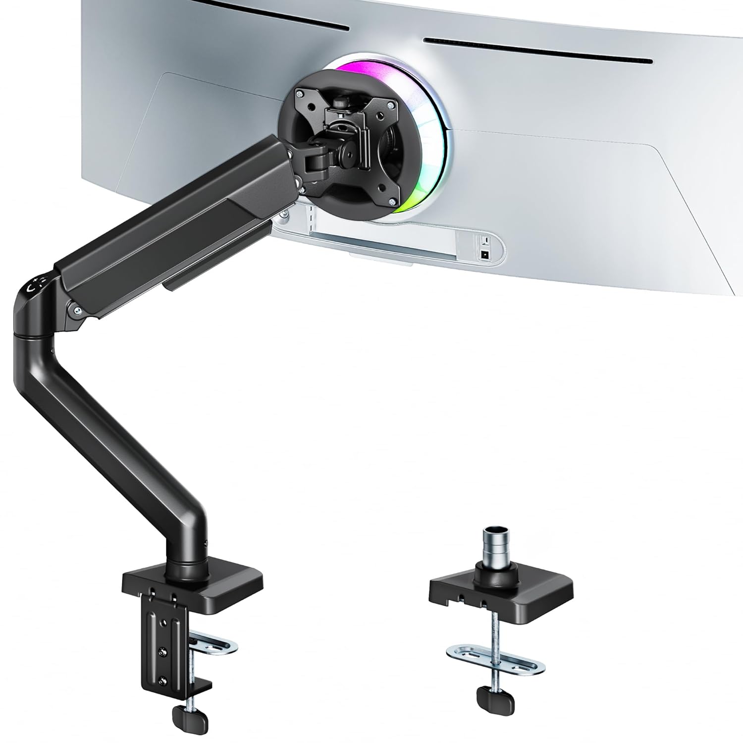 ARES WING Heavy Duty Single Monitor Arm - Fully Adjustable Monitor Mount for 17-40 Ultrawide Screens up to