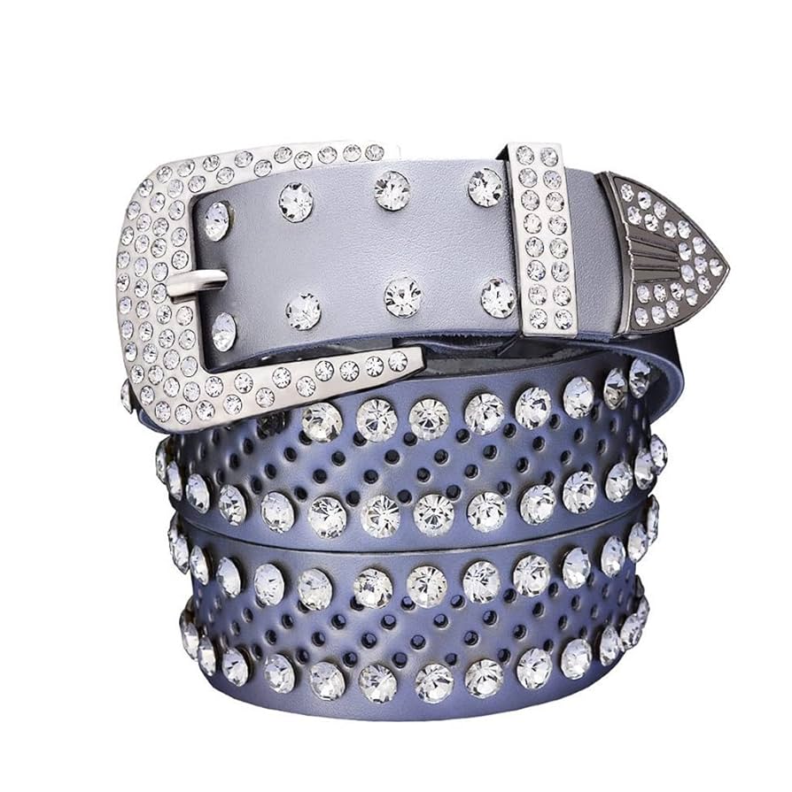 Leather Belt Female Rhinestone Belts for Women Skin Waist