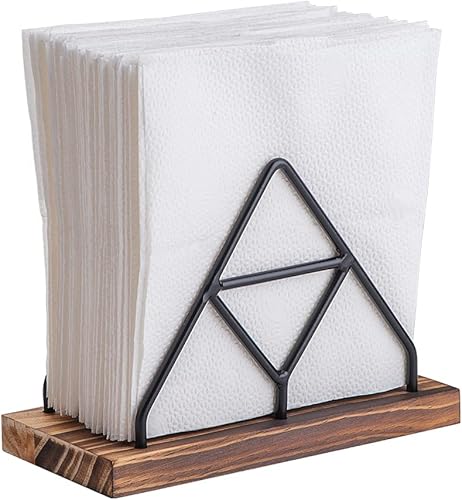 Servilletero para mesa, dispensador de servilletas con alambre de metal negro para decoración moderna de granja, decoración de restaurante y cocina