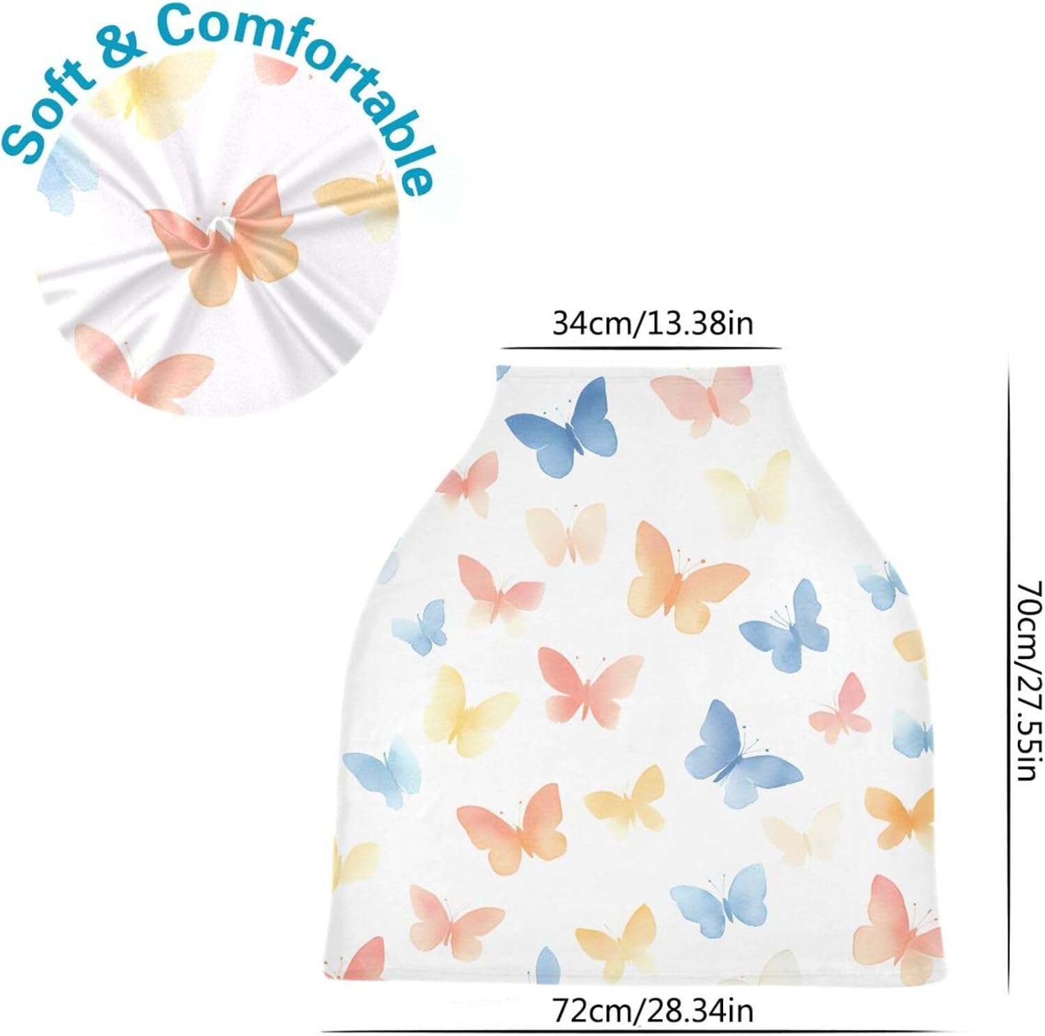 Lyeorm Colorful Butterflies Car Seat Covers for Babies Breathable Nursing Breastfeeding Cover Multi-Use Infant Carseat Canopy and Stroller Cover for Boys Girls 4 61aUT5X8HDL. AC SL1500