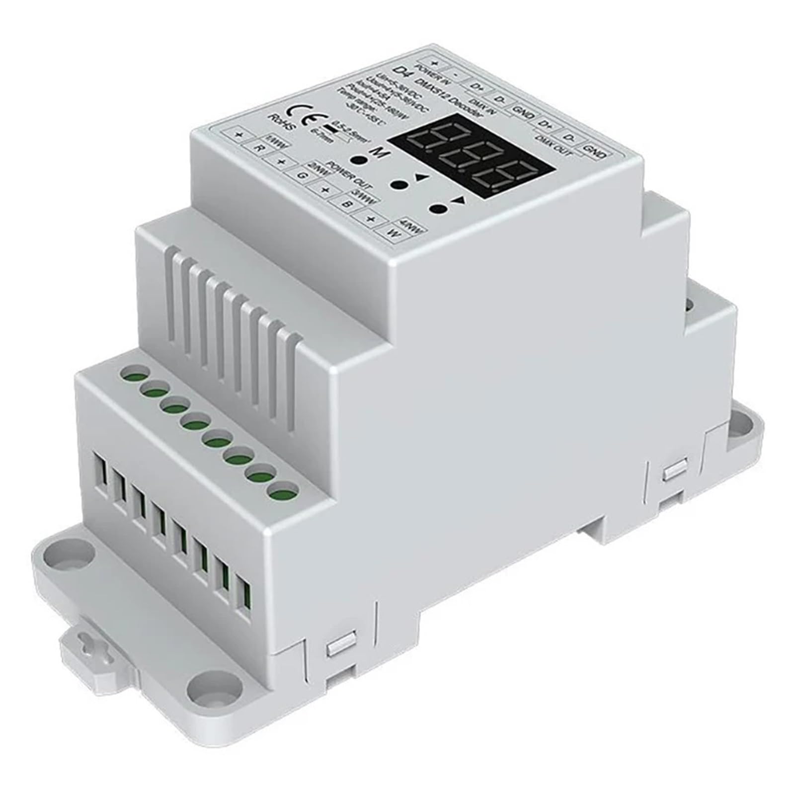 Décodeur DMX512 tension constante 4 canaux 5-36VDC pour rail DIN