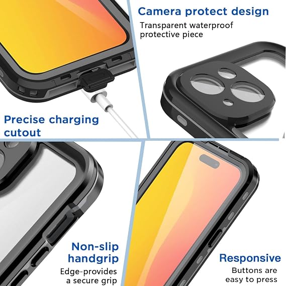 AICase Waterproof Case for iPhone 15(6.1) with MagSafe Snowproof,Dustproof and Shockproof, IP68 Certified Full Body Protection Fully Sealed Underwater Cover for iPhone 15 6.1