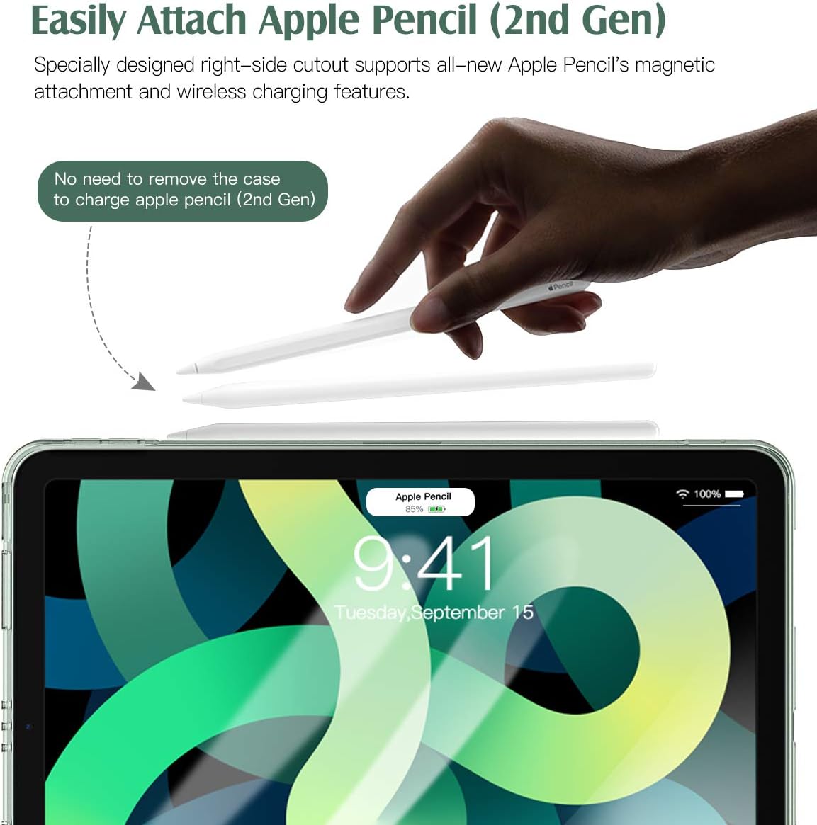 TiMOVO Case for New iPad Air 5th/4th Generation, iPad Air 5/4 Case 10.9-inch, Slim TPU Translucent Frosted Back Protective Cover Shell with Auto Wake/Sleep - Green