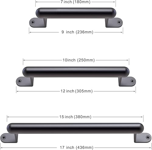 Miniatura 8 de BeneLabel Manija de puerta de granero de 12 pulgadas, manija de puerta deslizante resistente para puerta, armario, garaje, cajón, toallero