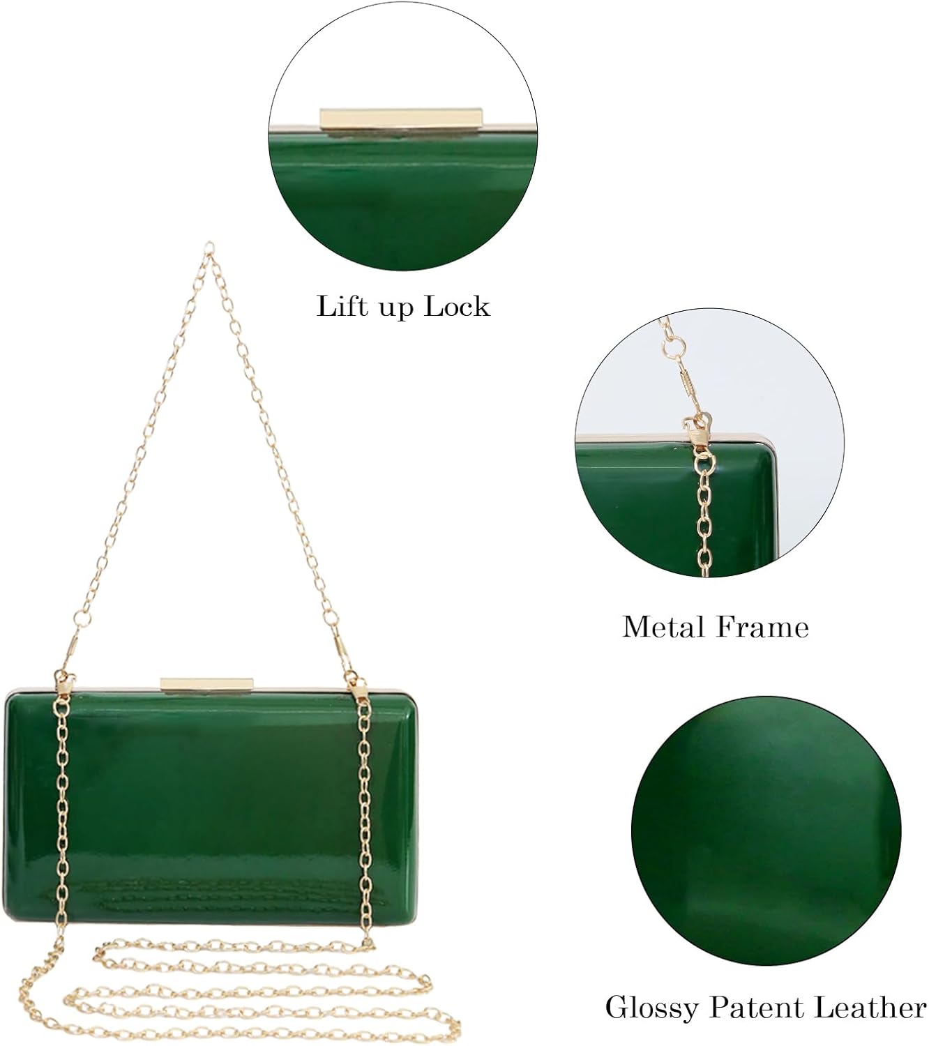 Women Evening Clutch Purses Patent Leather Clutches Formal Party Wedding Cocktail Prom Purse Handbags - Image 5