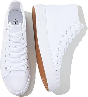 Women's High Top Sneakers Canvas Shoes for Women Fashion Sneakers Comfortable Lace Up Casual Shoes