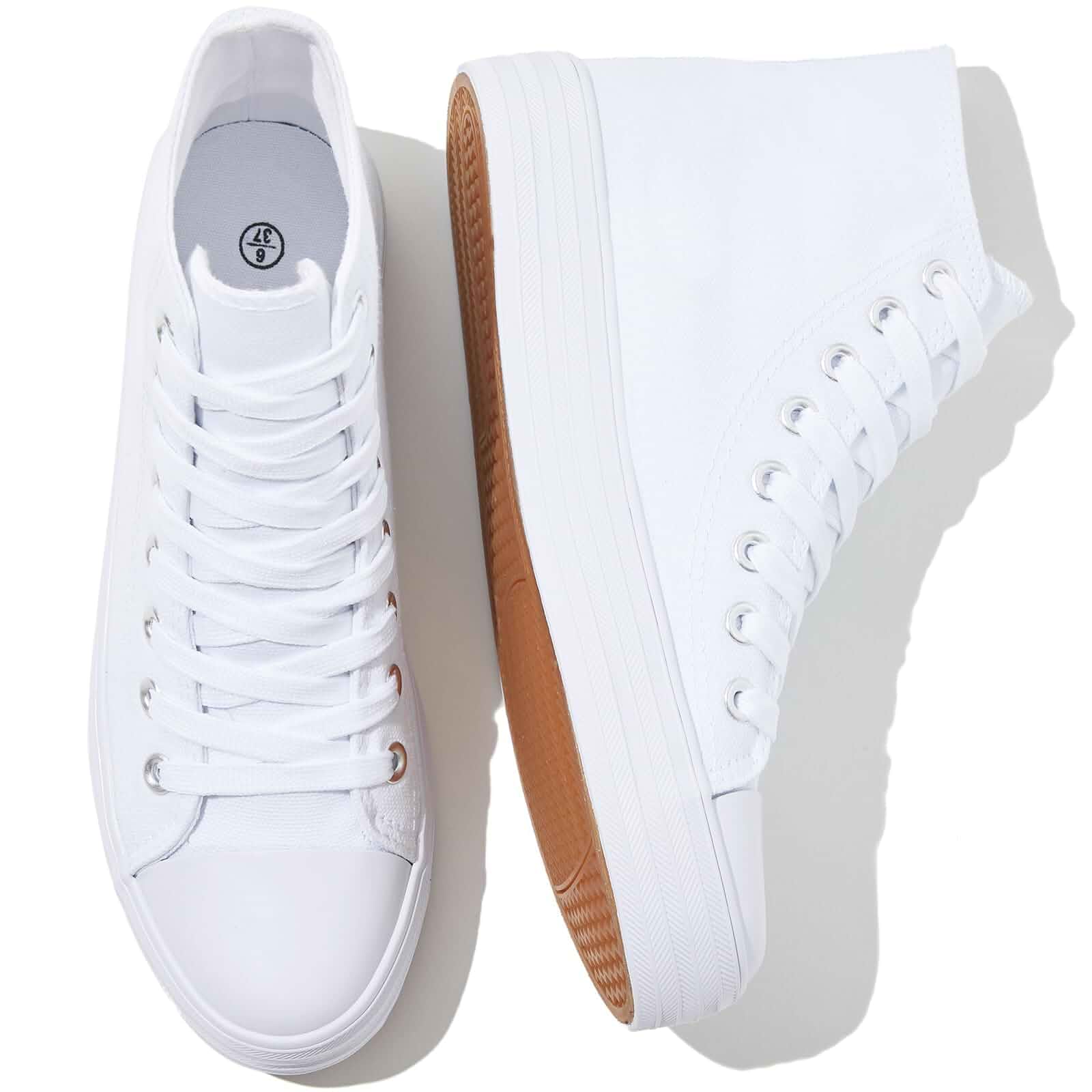 Witwatia Women's High Top Sneakers Canvas Shoes for Women Fashion Sneakers Comfortable Lace Up Casual Shoes