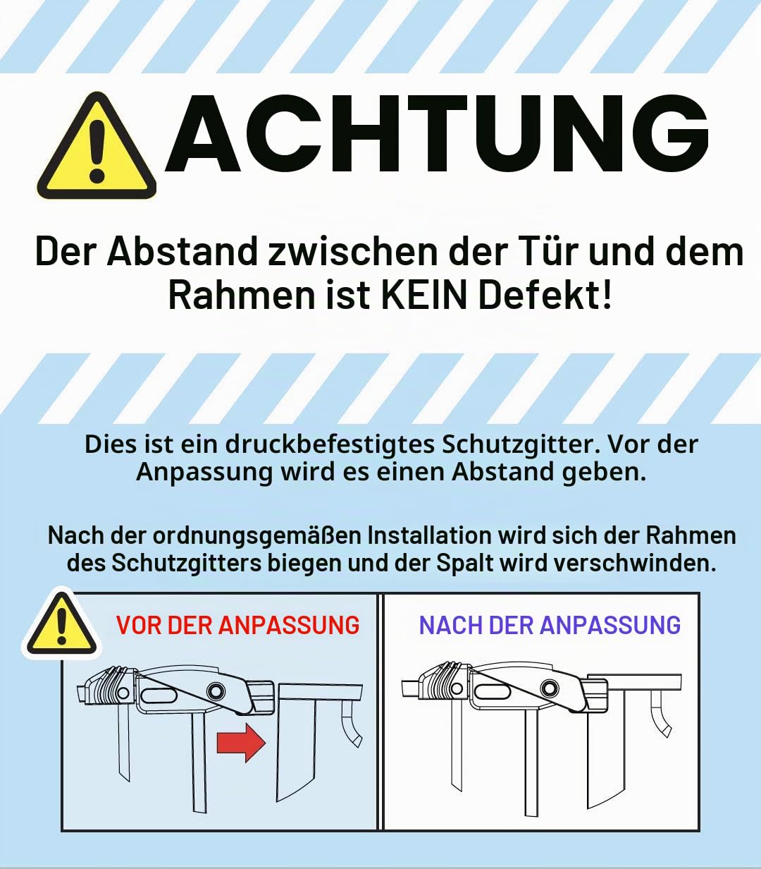 Star Ibaby - Sicherheitsbarriere für Kinder und Türen - Farbe Weiß - Maximale Polyvalität von 65 bis 91 cm - Inklusive 2 Verlängerungen von 10 cm - Inklusive Set für Geländer