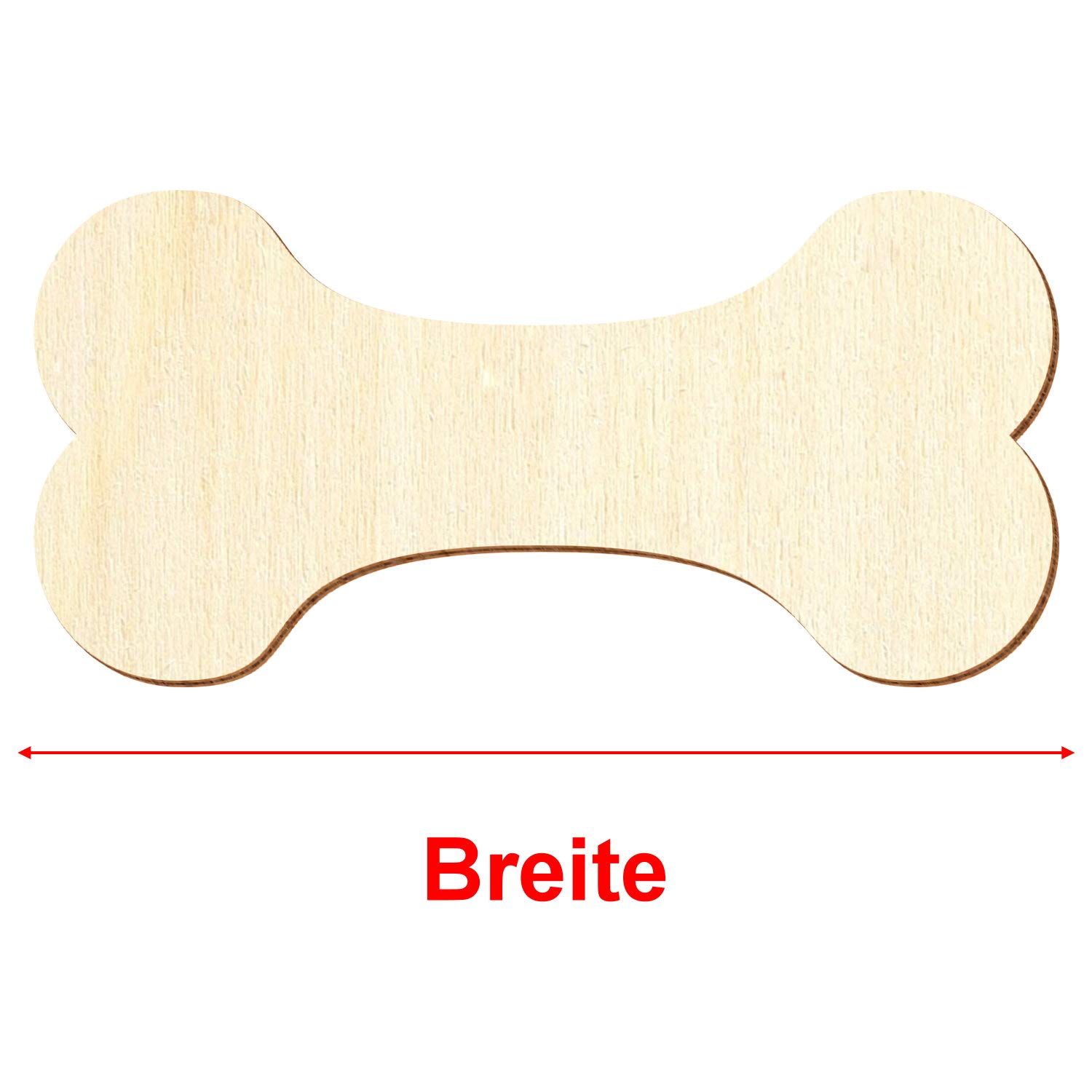 Huesos de madera – Decoración para manualidades 3 – 50 cm, tamaño: 15 cm, paquete con 25 unidades