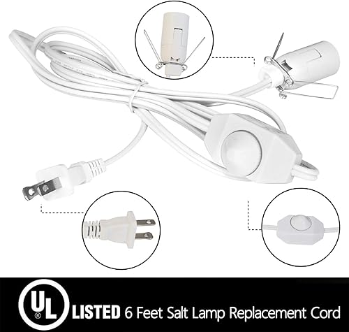 Miniatura 3 de Betus - Cable de lámpara de sal con control de regulador cable de alimentación con interruptor de atenuación y clip para todas las lámparas de sal